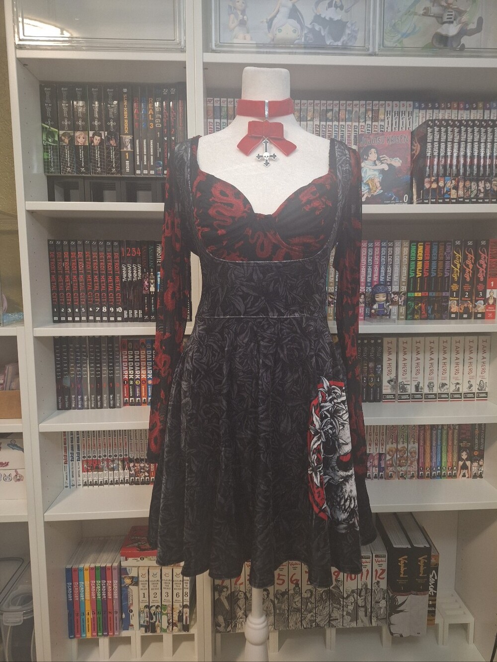Blackmilk Velvet Skull Underbust Skirt